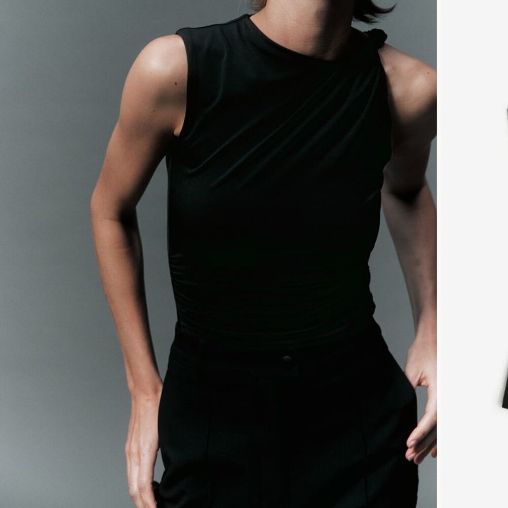 H&M Twist-detail Tank Top - Black - Small
